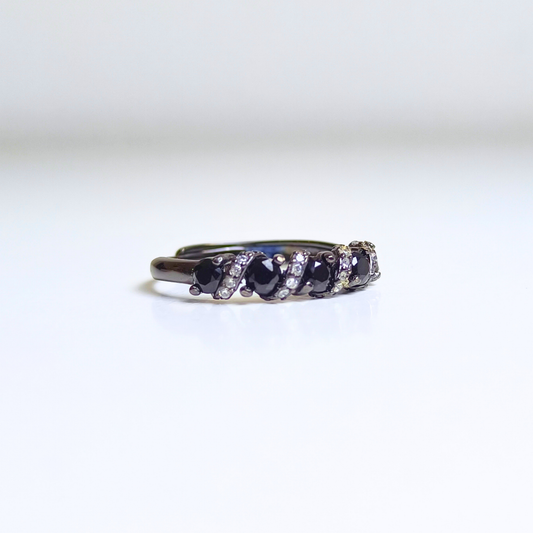 Noir Cascade | Black Spinel Ring