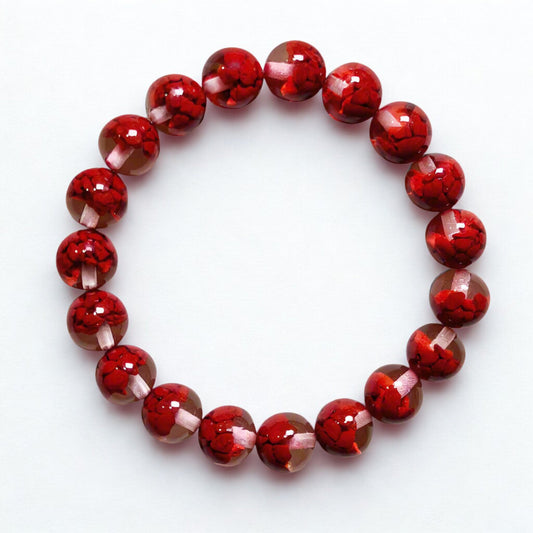 Scarlet Harmony | Polished Cinnabar Bracelet