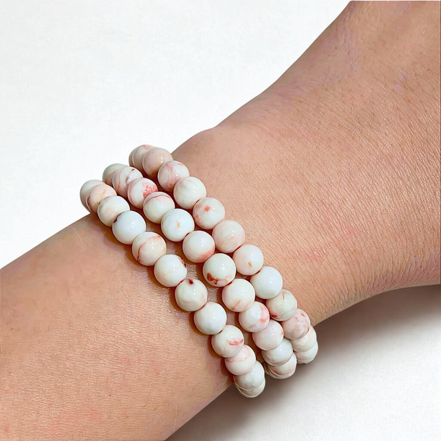 Petal Ash | Raw Cinnabar Beaded Wrap