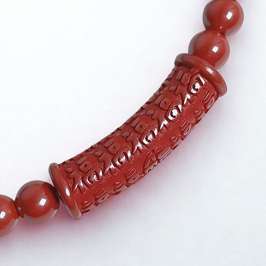 Fortune Thread | Cinnabar Beaded Bracelet, 4mm, Pixiu Charm