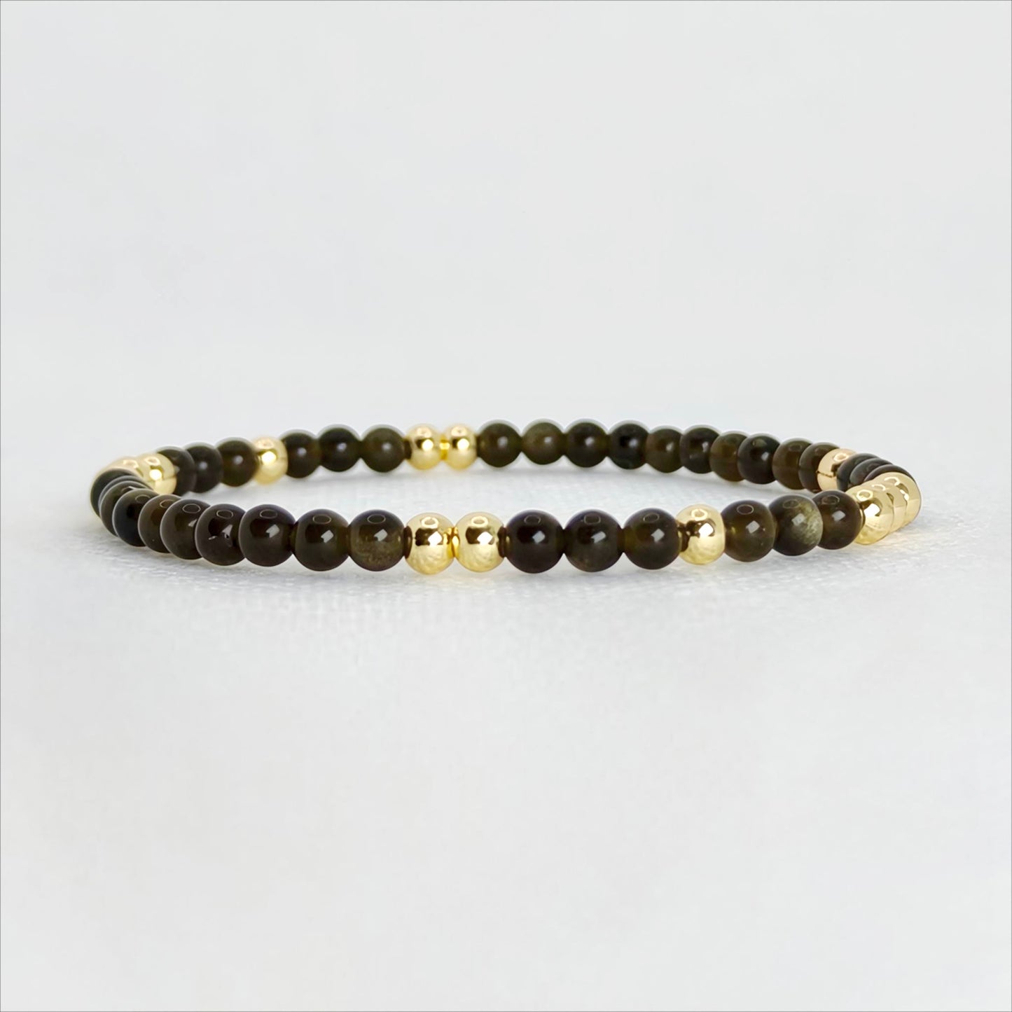 Midnight Ember | Golden Obsidian Bracelet