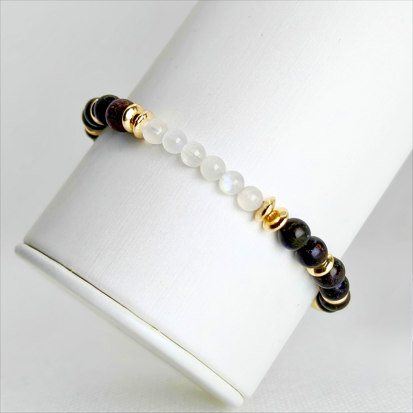 Midnight Oracle | Black Opal & Moonstone Bracelet