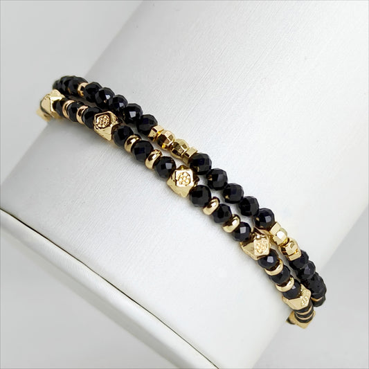 Midnight Guardians Duo | Black Spinel Bracelet Set