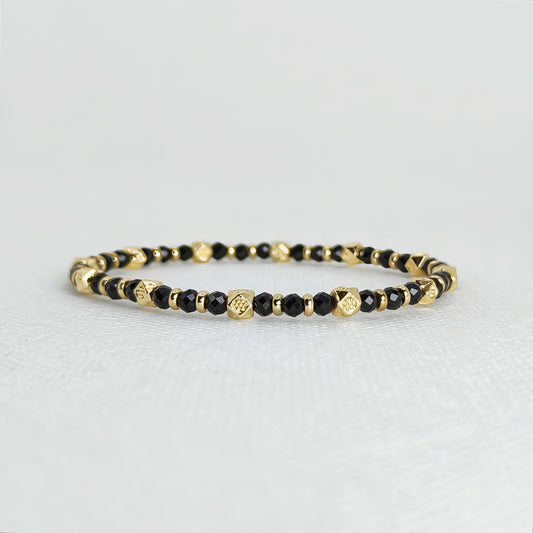 Midnight Shield | Black Spinel Bracelet