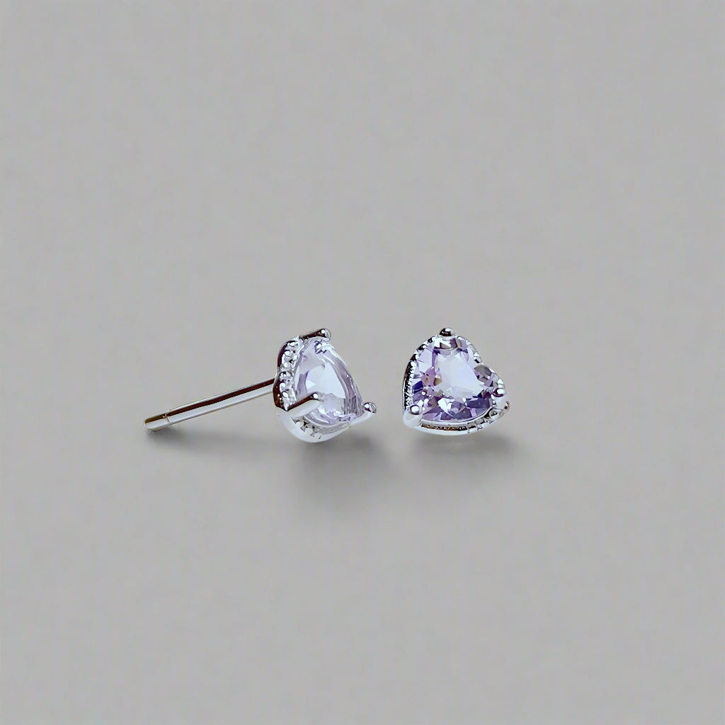 Lovelight | Heart-cut Gemstone Stud Earrings