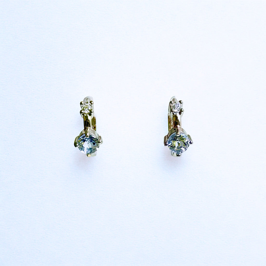 Azure Arc | Aquamarine Hoop Earrings