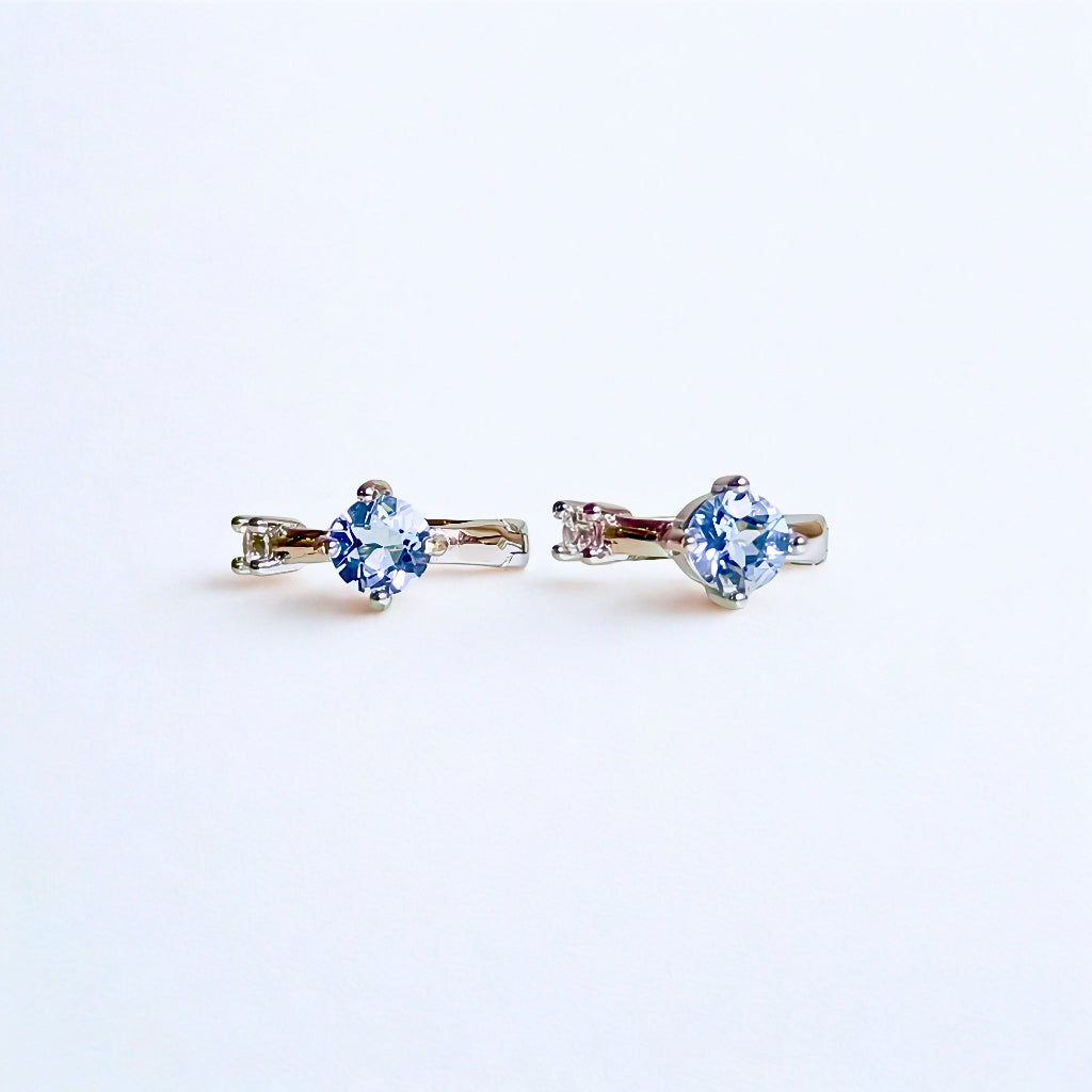Azure Arc | Aquamarine Hoop Earrings
