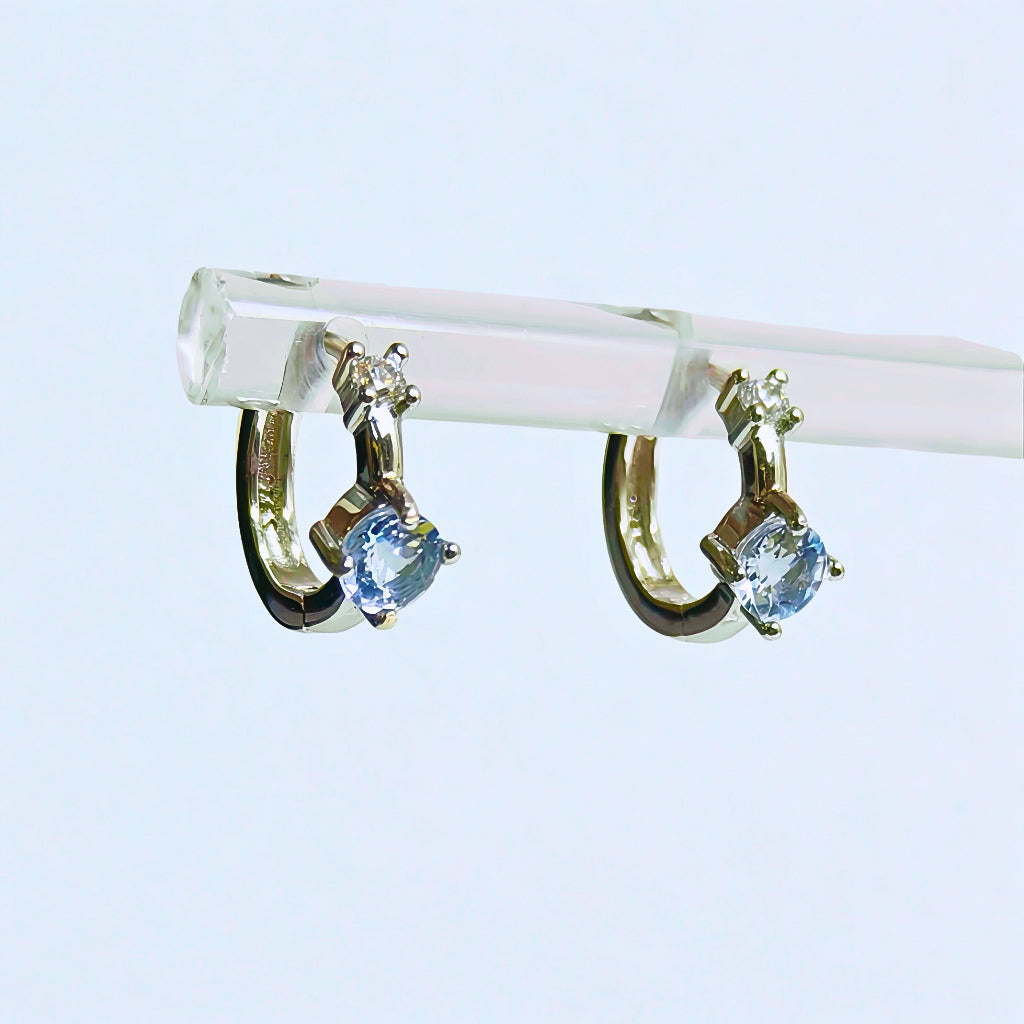 Azure Arc | Aquamarine Hoop Earrings