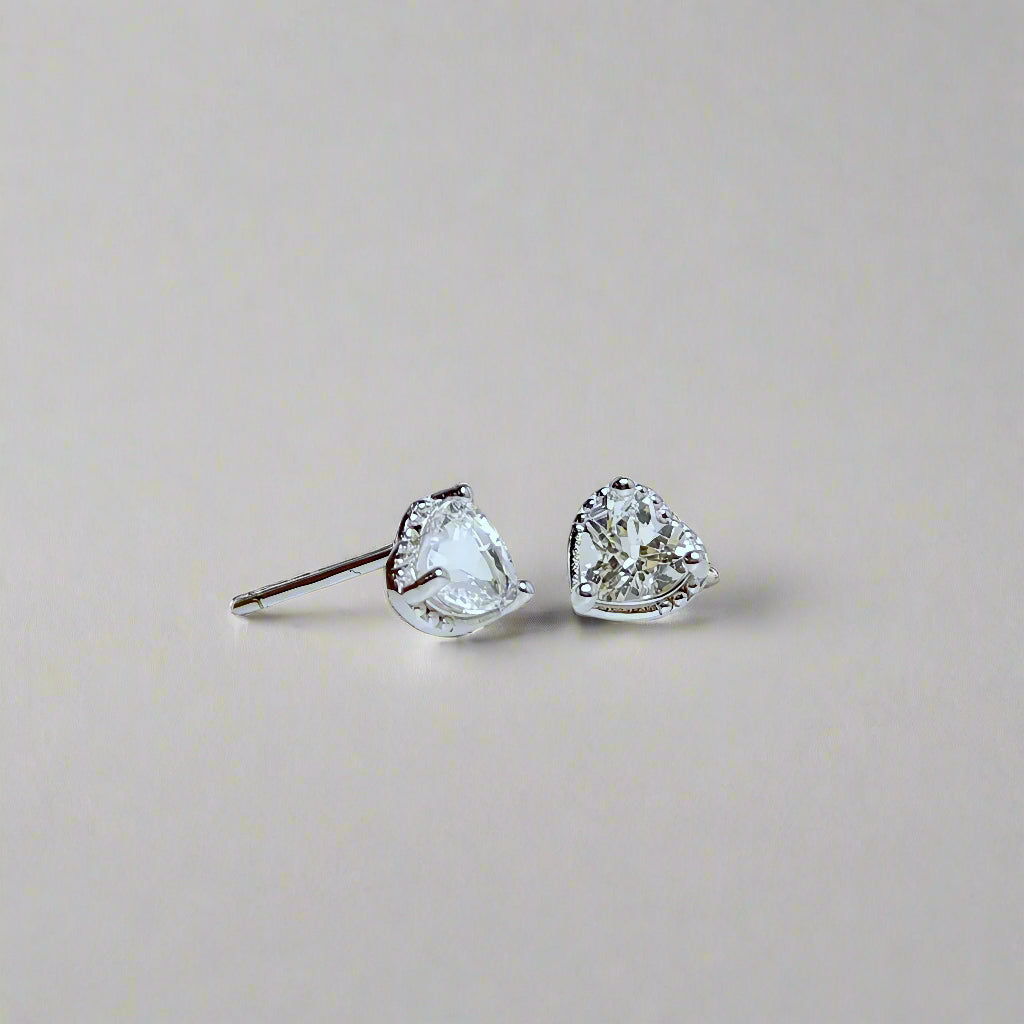 Lovelight | Heart-cut Gemstone Stud Earrings