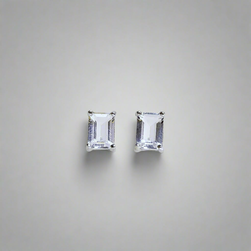 Lumen | Baguette-Cut Gemstone Stud Earrings