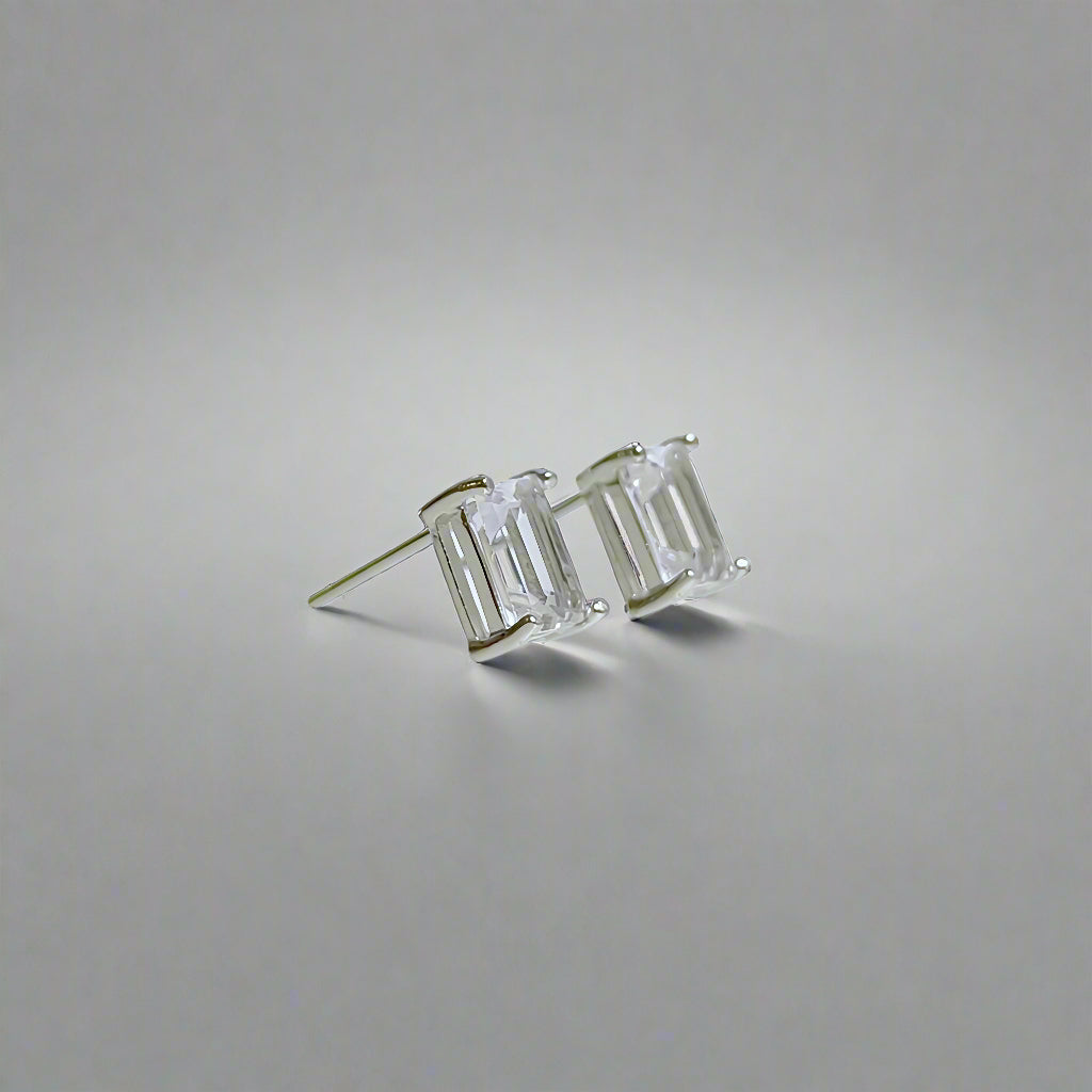 Lumen | Baguette-Cut Gemstone Stud Earrings