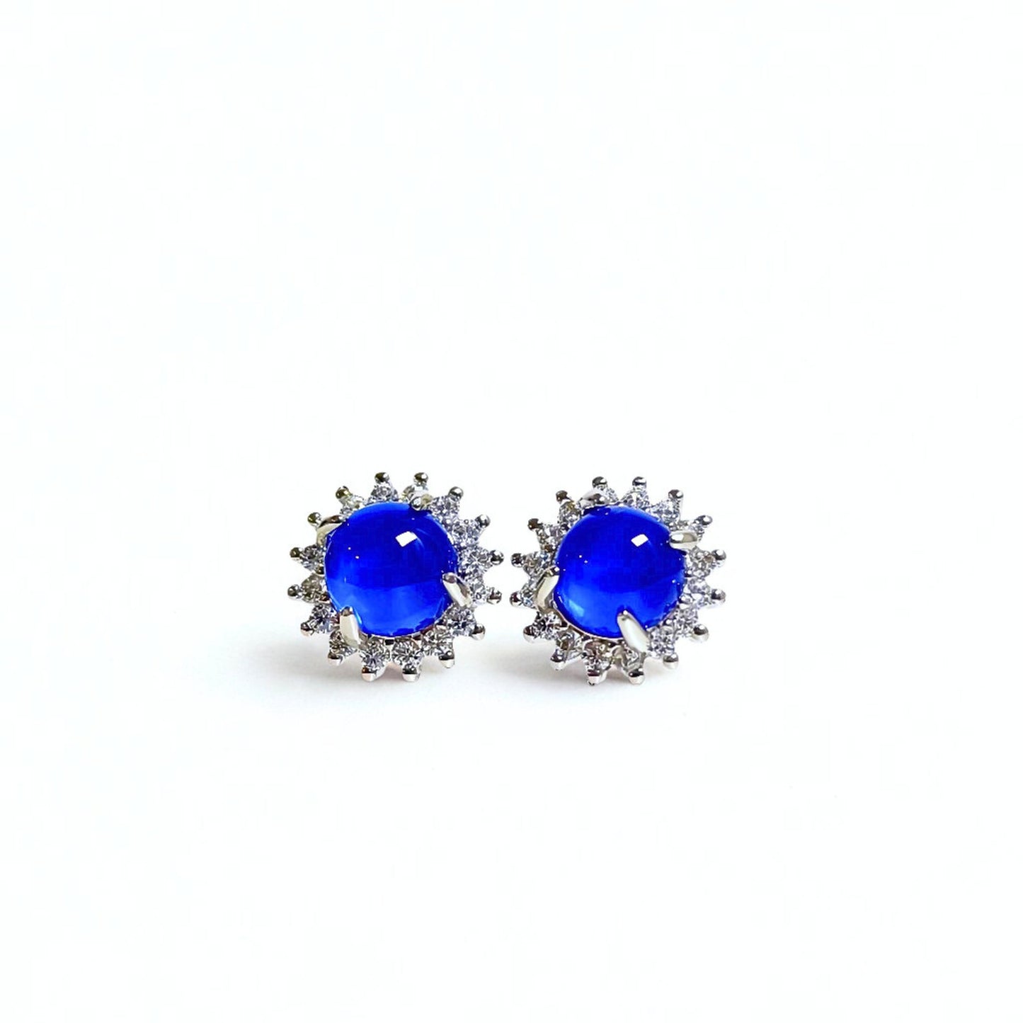 Azure Halo | Lab-Grown Sapphire Stud Earrings