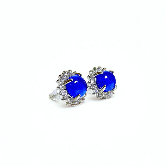 Azure Halo | Lab-Grown Sapphire Stud Earrings