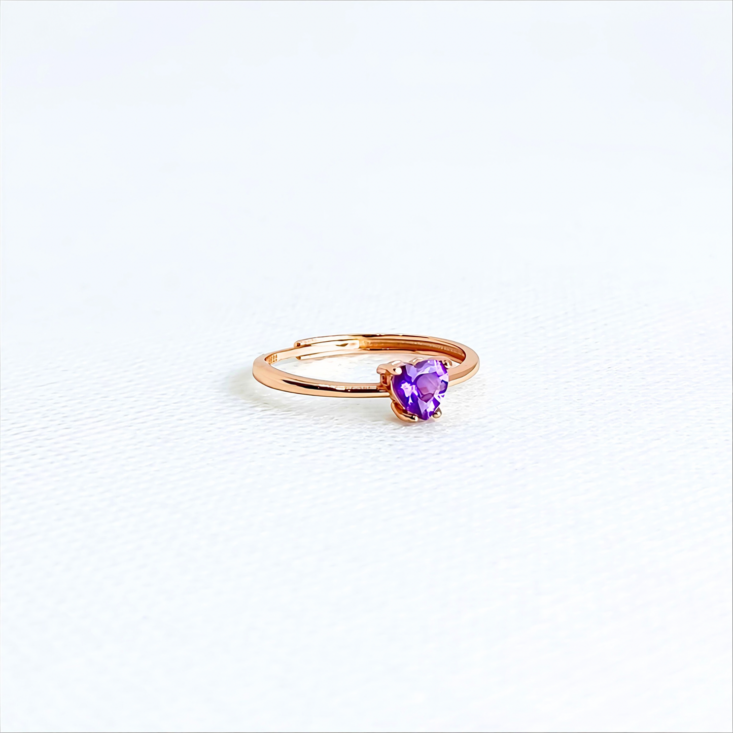 Violetspell | Amethyst Heart Ring (Rose Gold)