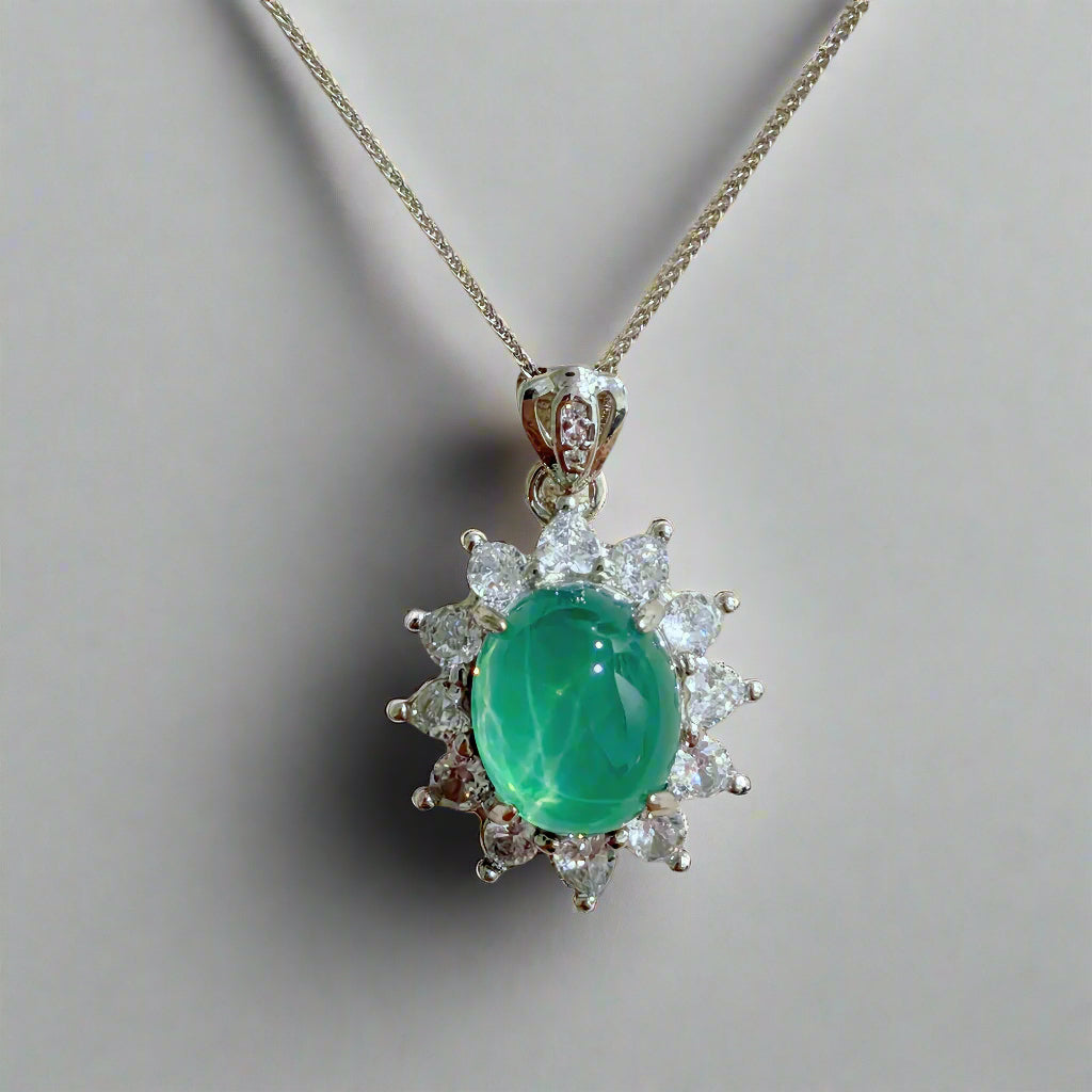 Sea Radiance | Lab-Grown Sapphire Sunburst Pendant