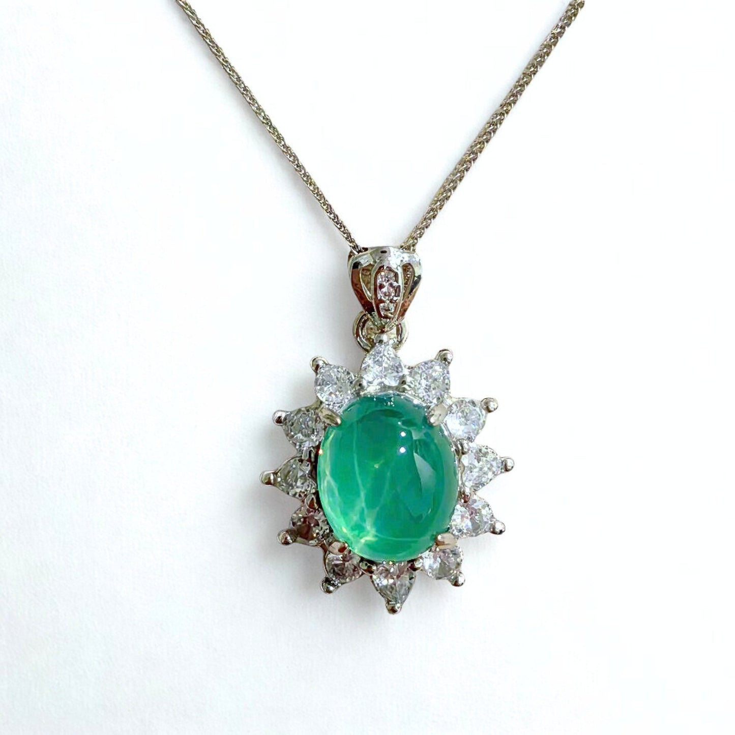 Sea Radiance | Lab-Grown Sapphire Sunburst Pendant