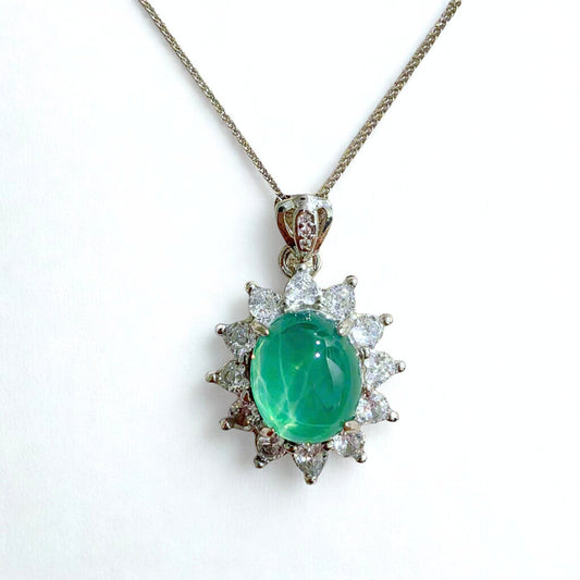 Sea Radiance | Lab-Grown Sapphire Sunburst Pendant