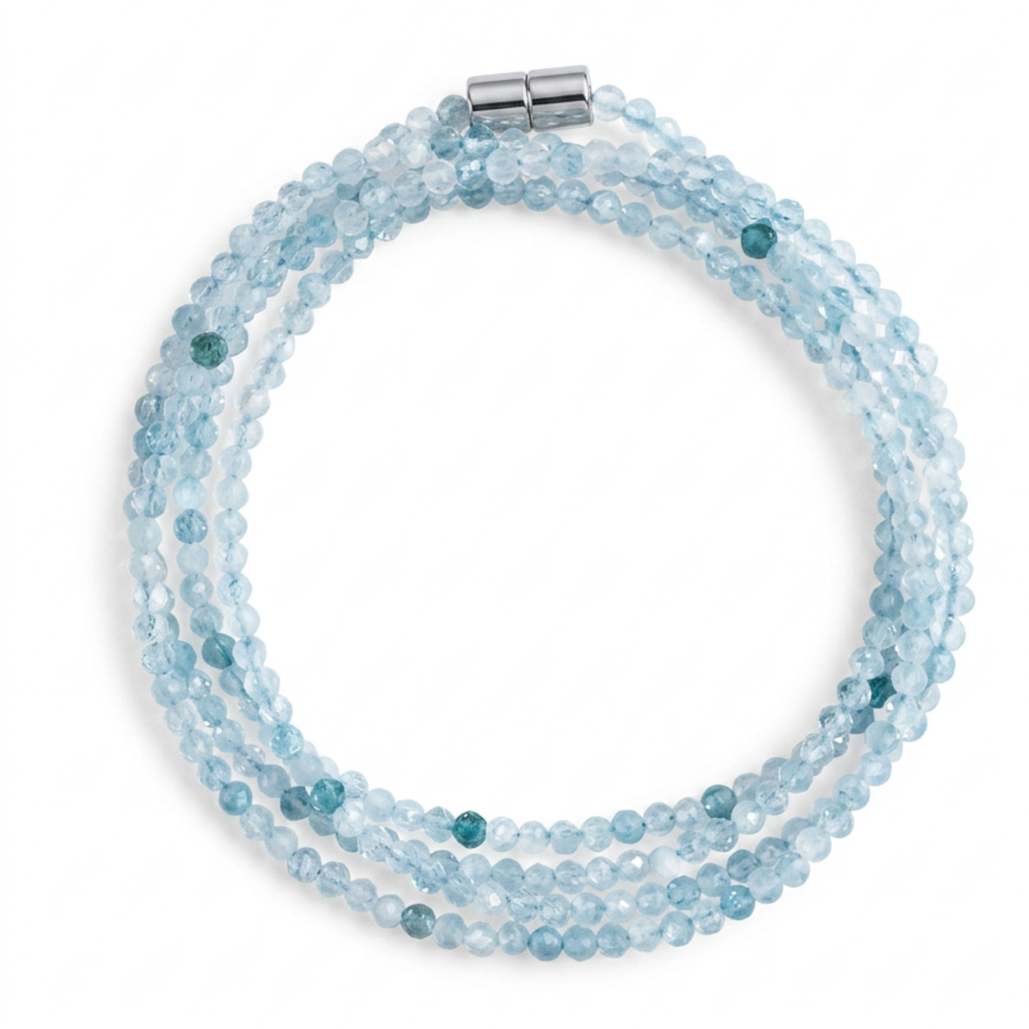 Aquamarine | Faceted Gemstone Wrap Bracelet or Necklace