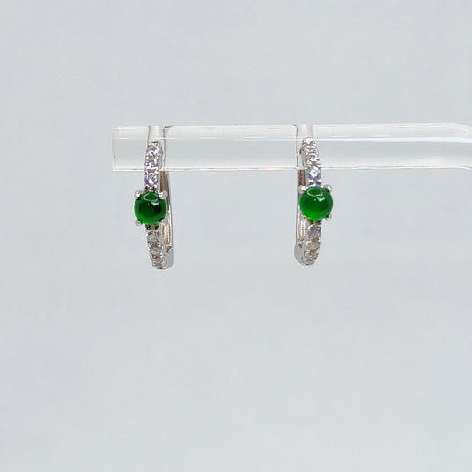 Dewlight Halo | Blue Water Jade Hoop Earrings