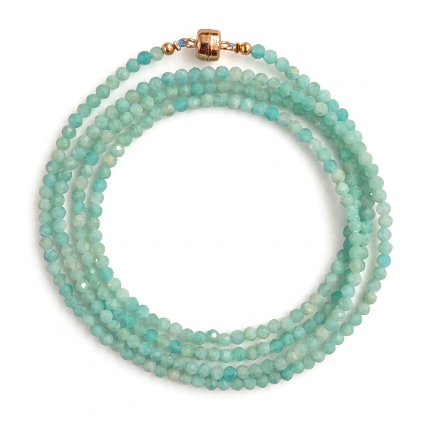 Amazonite | Faceted Gemstone Wrap Bracelet or Necklace