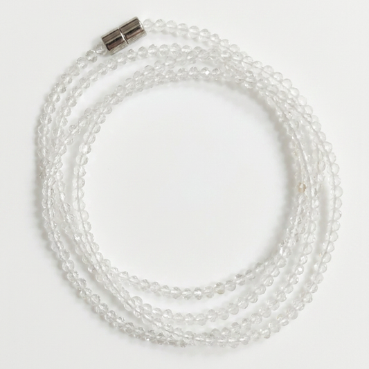 Clear Quartz | Faceted Gemstone Wrap Bracelet & Necklace