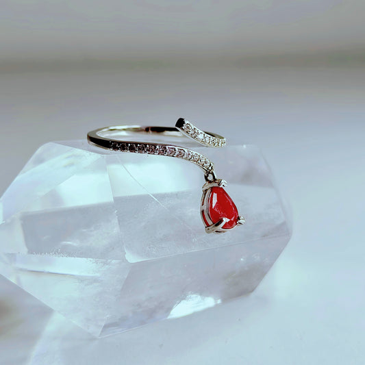 Crimson Drop | Ruby Teardrop Ring