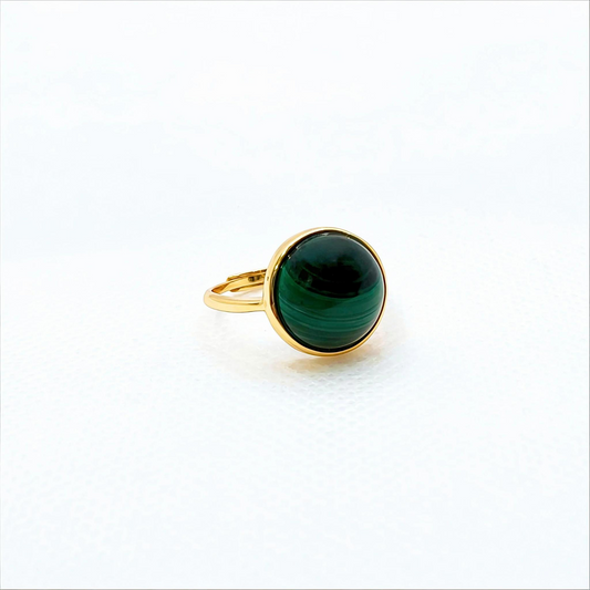 Aura Veil | Malachite Cabochon Ring