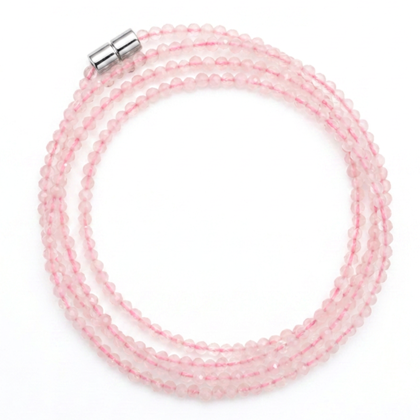Rose Quartz | Faceted Gemstone Wrap Bracelet & Necklace