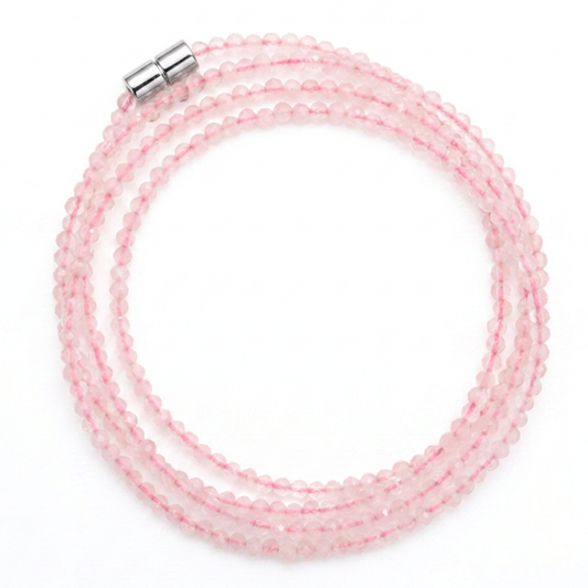 Rose Quartz | Faceted Gemstone Wrap Bracelet & Necklace