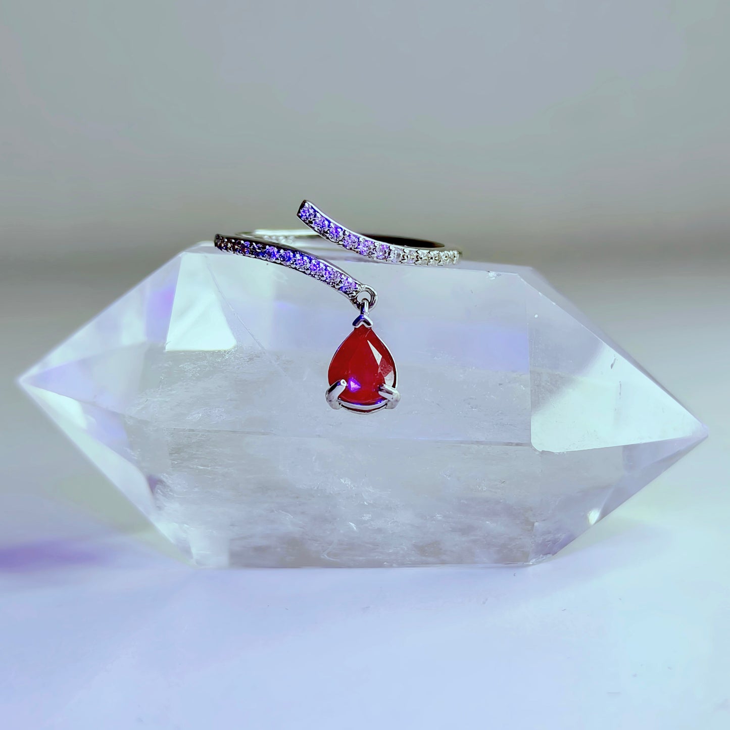 Crimson Drop | Ruby Teardrop Ring
