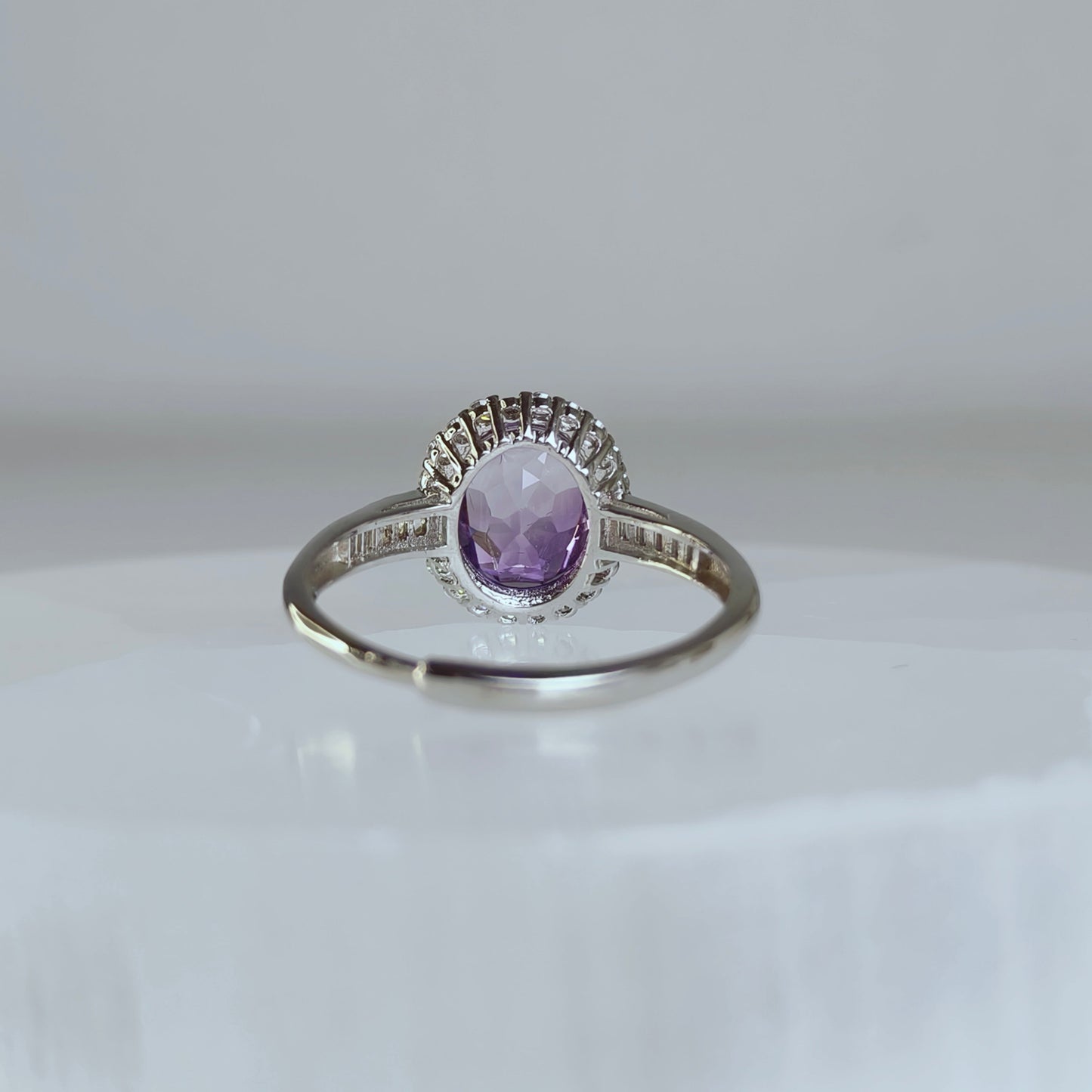 Moonveil | Amethyst Halo Ring