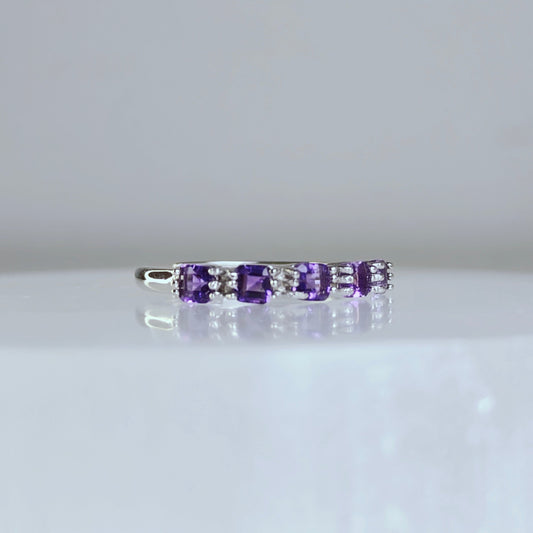Violet Line | Amethyst Band Ring