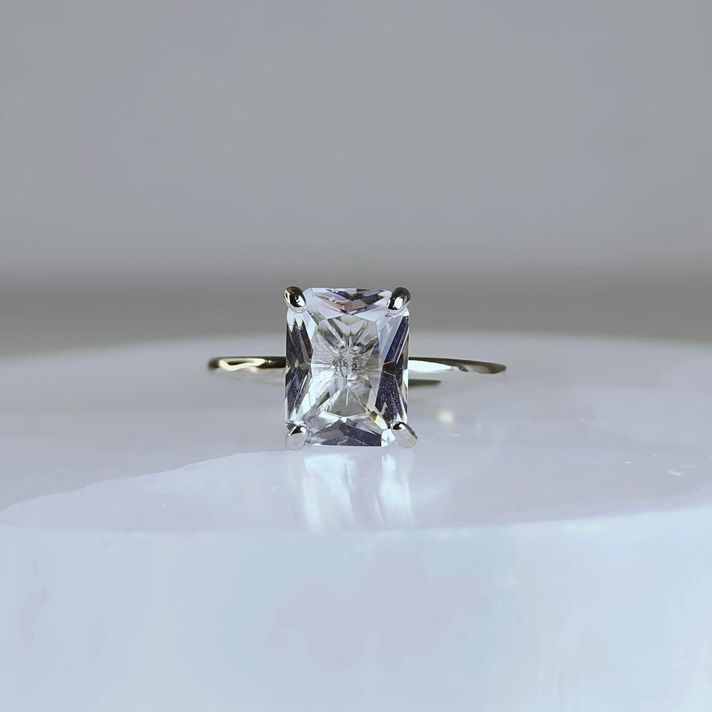 Moonveil Solus | Clear Quartz Baguette Ring