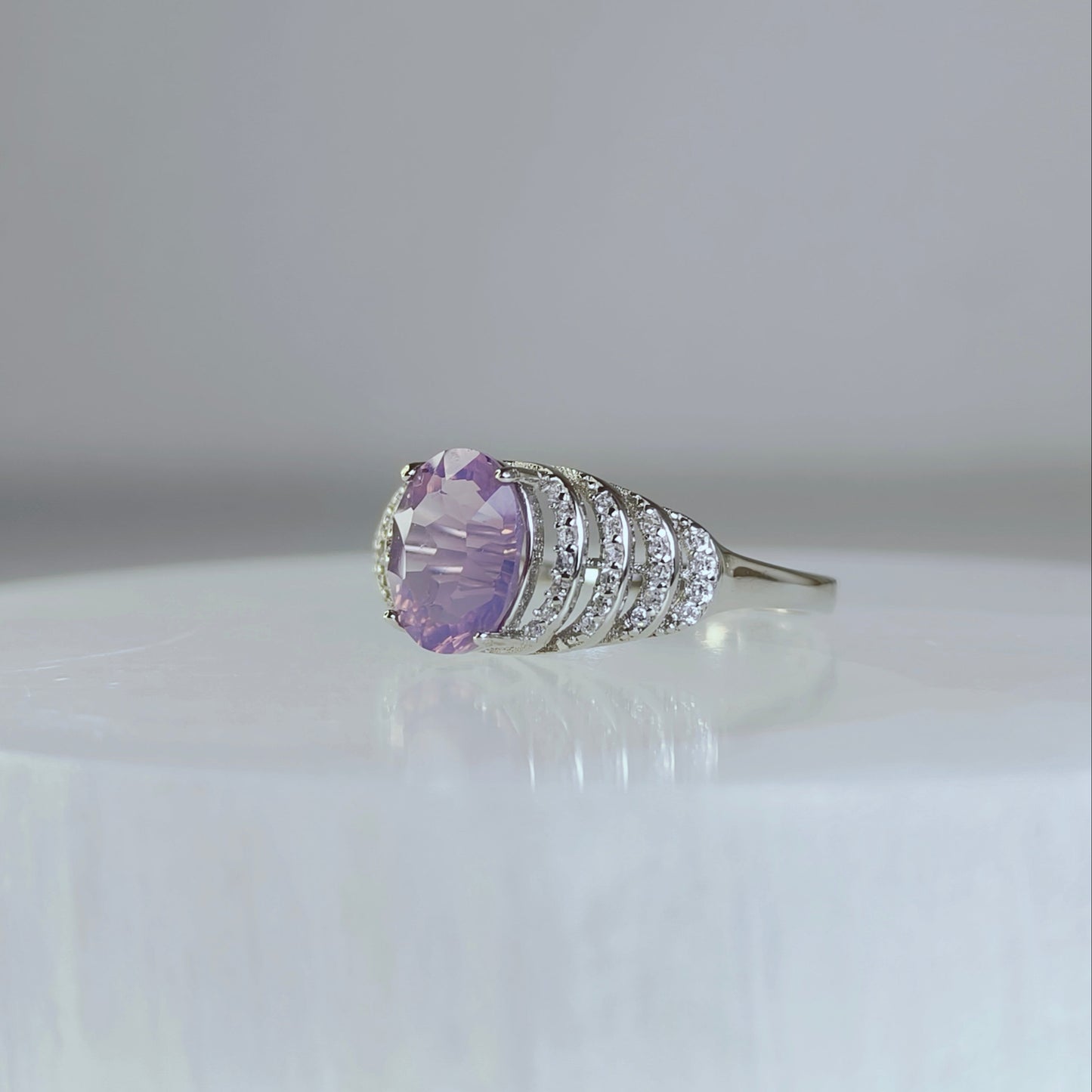 Celestielle | Lavender Amethyst Pavé Ring