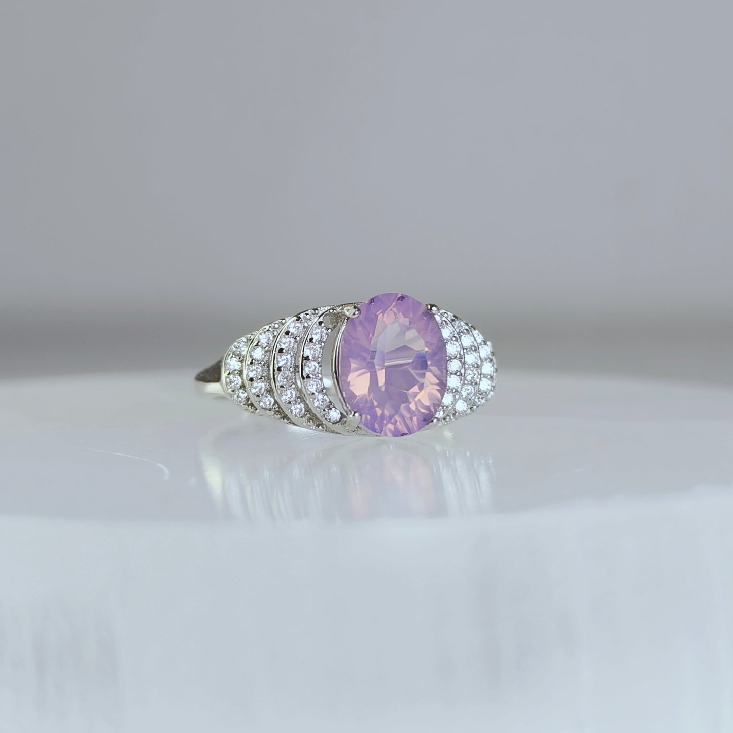 Celestielle | Lavender Amethyst Pavé Ring