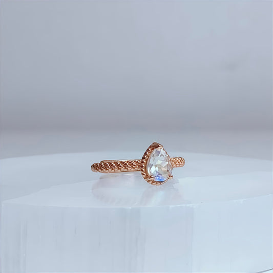 Twilight Bloom | Teardrop Moonstone Ring