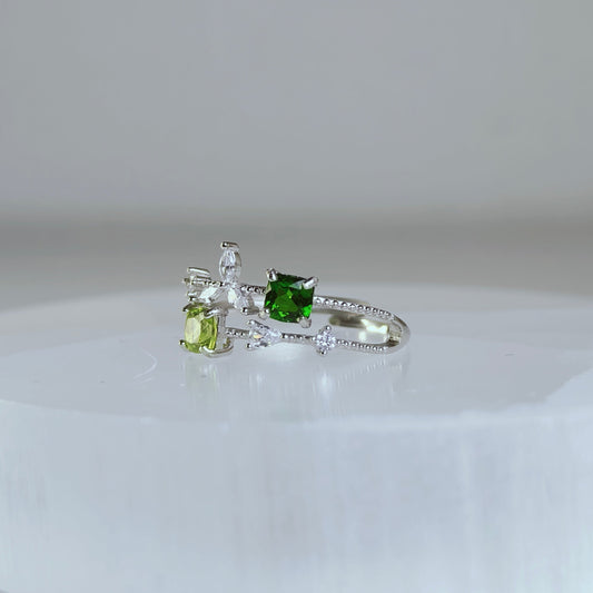 Twolight | Peridot & Diopside Ring