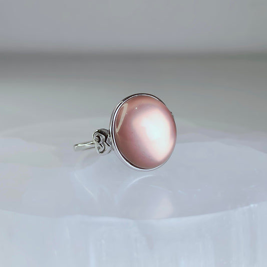 Bloomveil | Rose Quartz Cabochon Ring