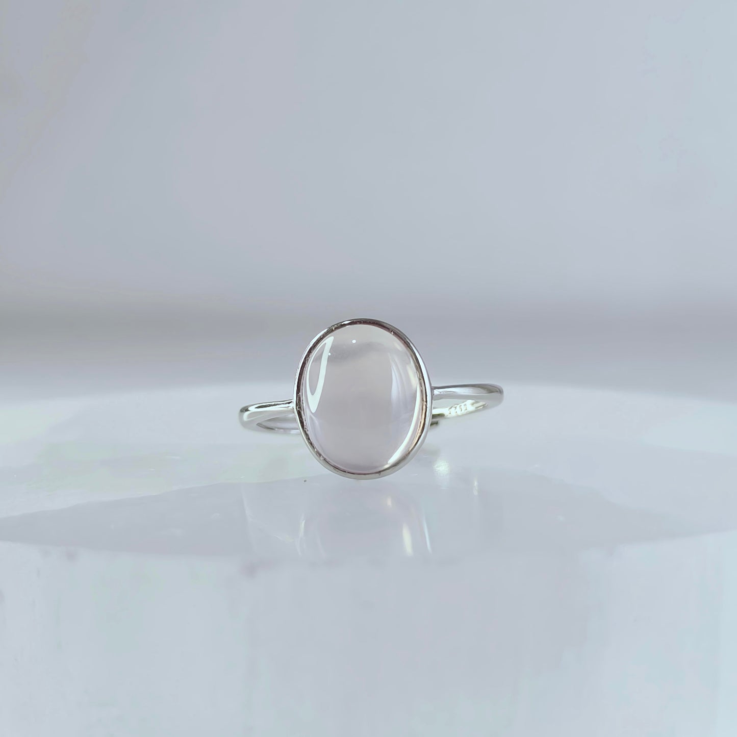 Whisper Bloom | Rose Quartz Oval Ring