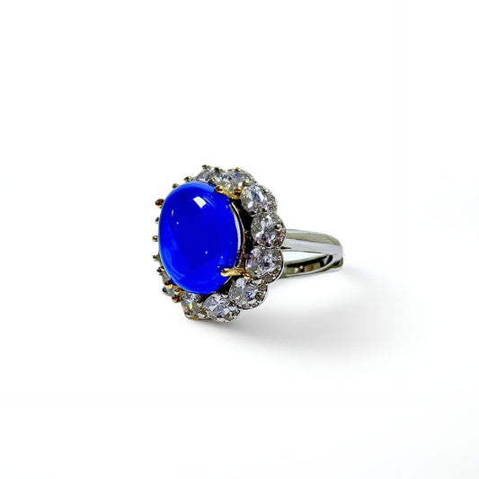 Azure Halo | Lab-Grown Sapphire Statement Ring