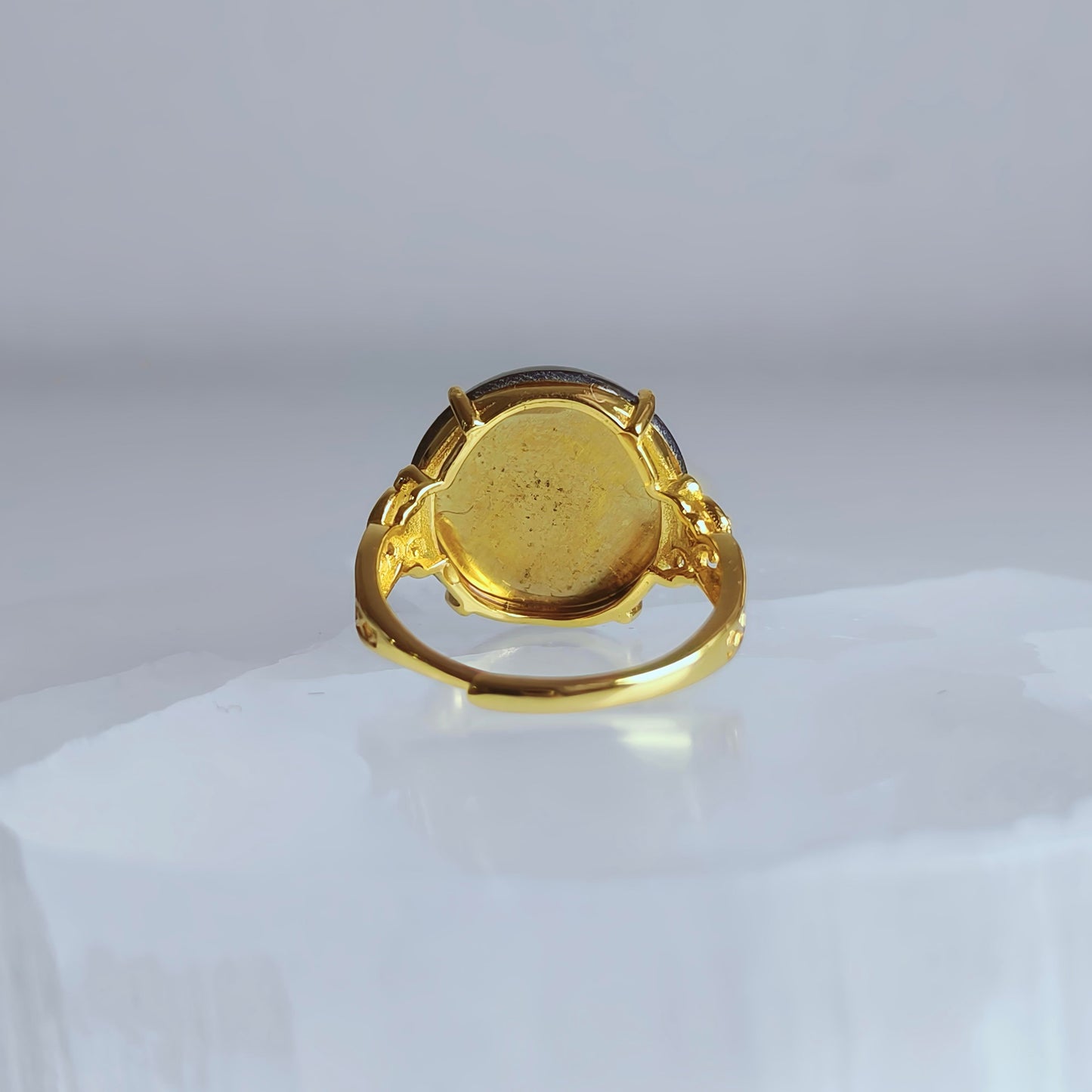 Dusklight Orb | Smoky Quartz Cabochon Ring