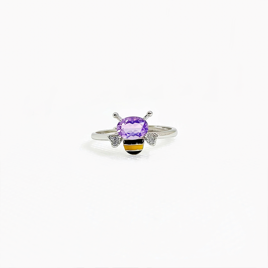 Honeylight | Amethyst Bee Ring