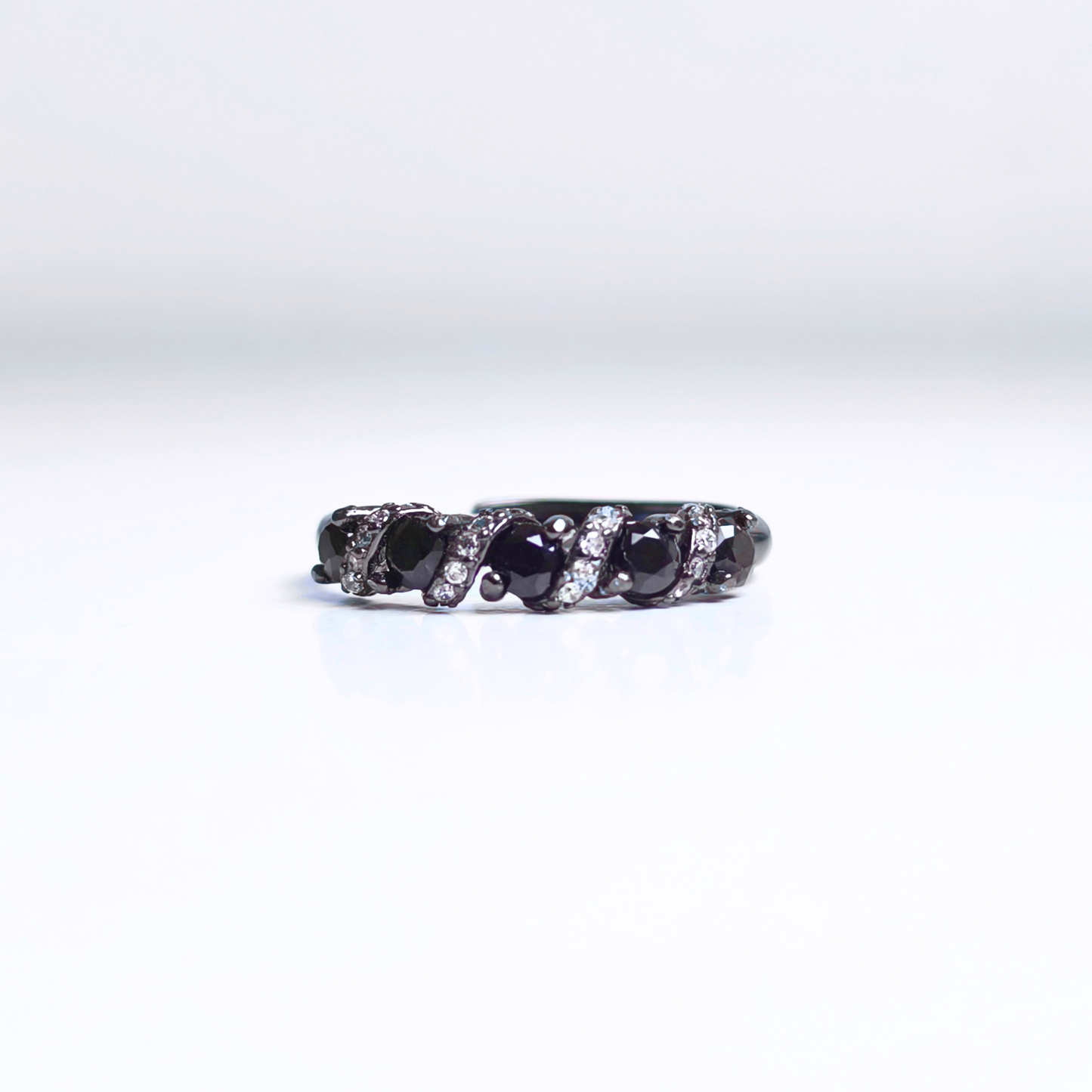 Noir Cascade | Black Spinel Ring