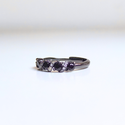 Noir Cascade | Black Spinel Ring