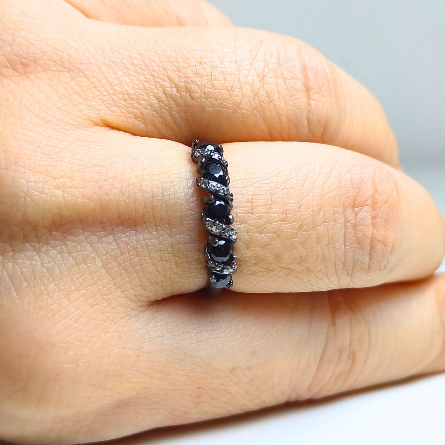Noir Cascade | Black Spinel Ring