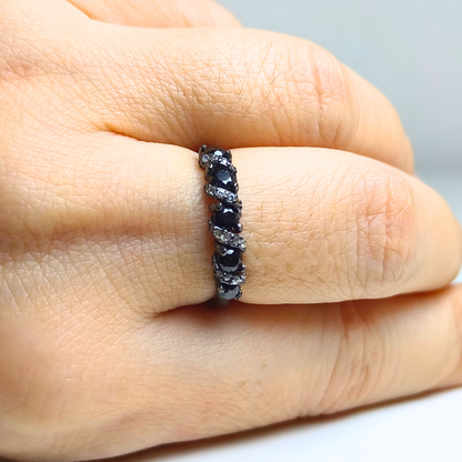 Noir Cascade | Black Spinel Ring