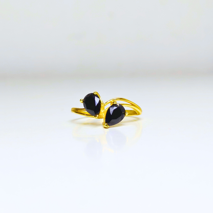 Noir Duet | Black Spinel Ring