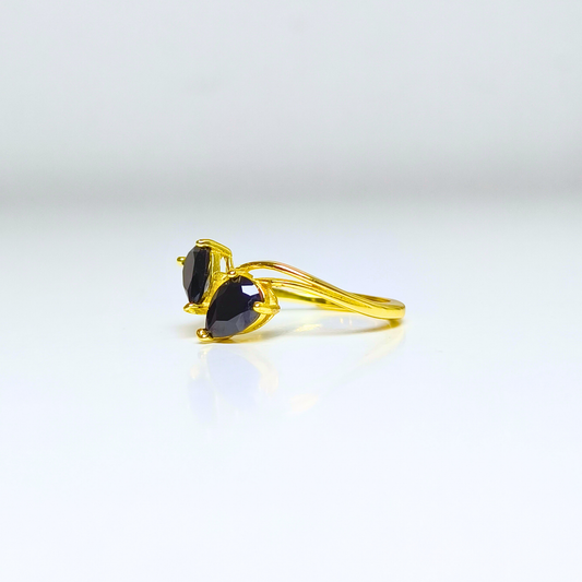 Noir Duet | Black Spinel Ring