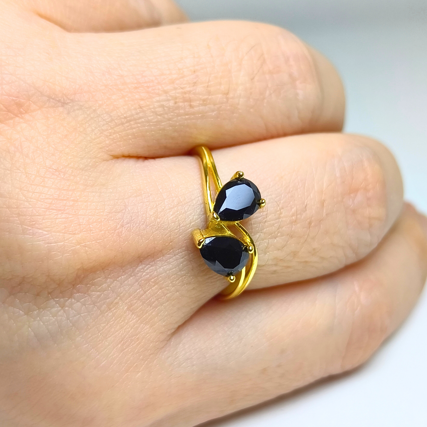 Noir Duet | Black Spinel Ring