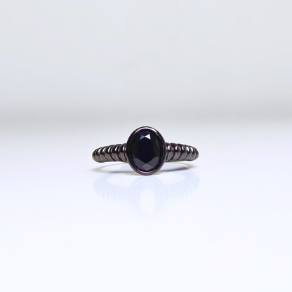 Noir Helix | Black Spinel Ring